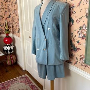 Silk blazer and shorts.   Exquisite tailoring and Abalone shell buttons.